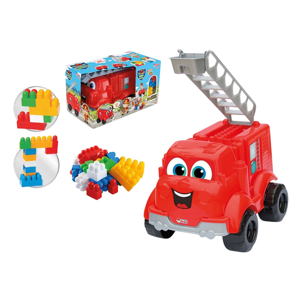 Dede - My First Fire Truck With Blocks - 30 Pc Set