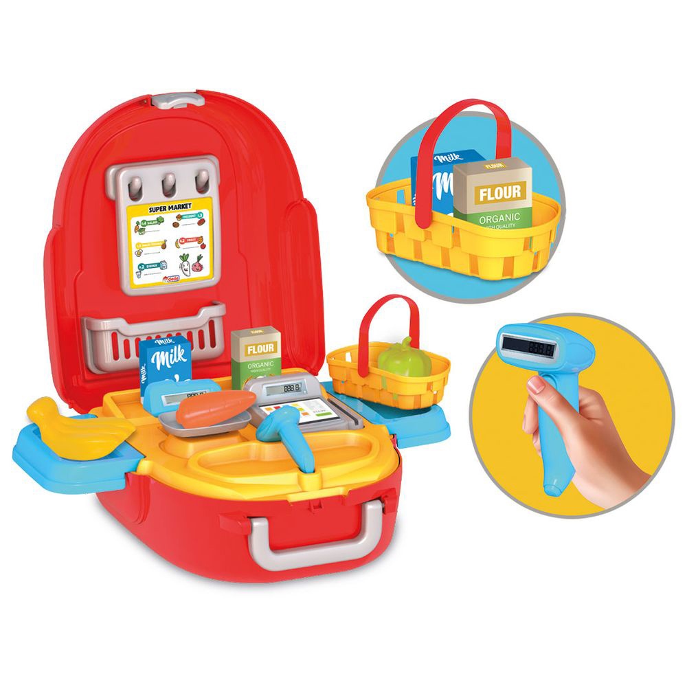 Dede - Candy And Ken Market Set Backpack Playset - 7 Pc Set