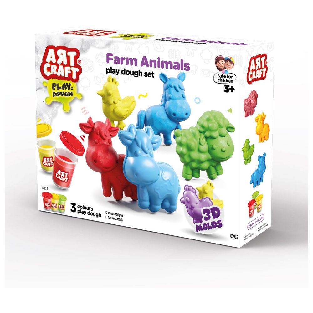 Dede - Art Craft Farm Animals Dough Set - 168 gm - 7 Pc Set