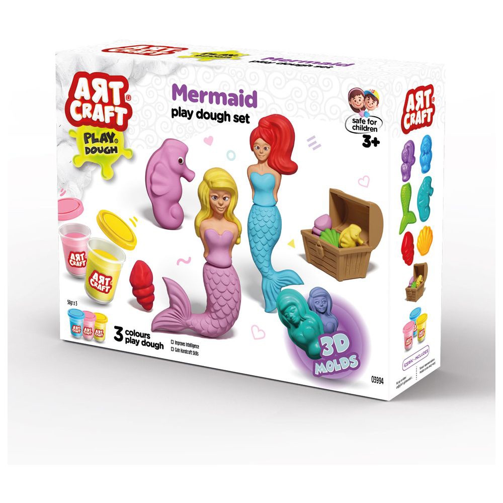 Dede - Art Craft Mermaid Dough Set - 168 gm - 10 Pc Set