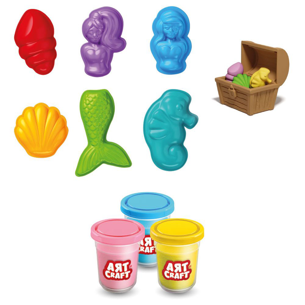 Dede - Art Craft Mermaid Dough Set - 168 gm - 10 Pc Set