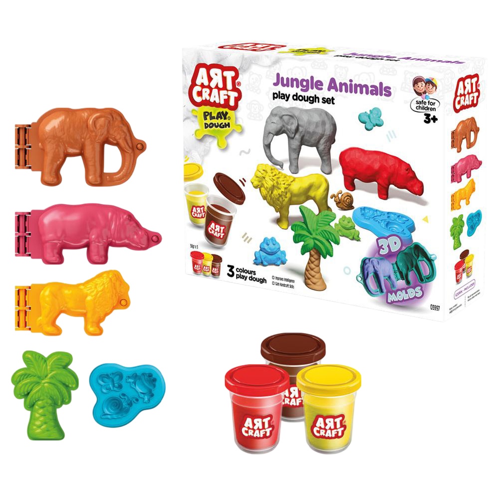 Dede - Art Craft Forest Animals Dough Set - 168 gm - 8 Pc Set