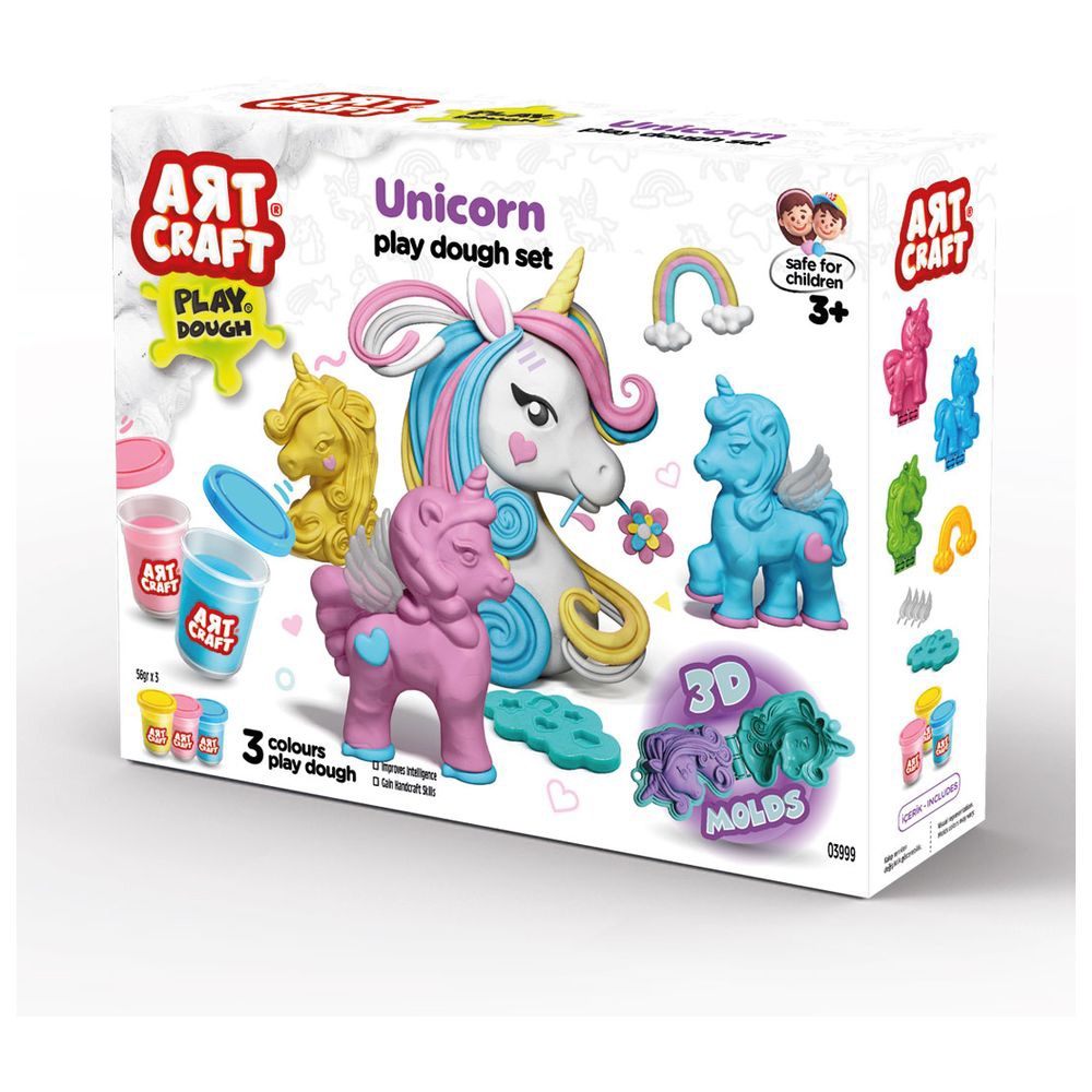 Dede - Art Craft Unicorn Dough Set - 168 gm - 9 Pc Set