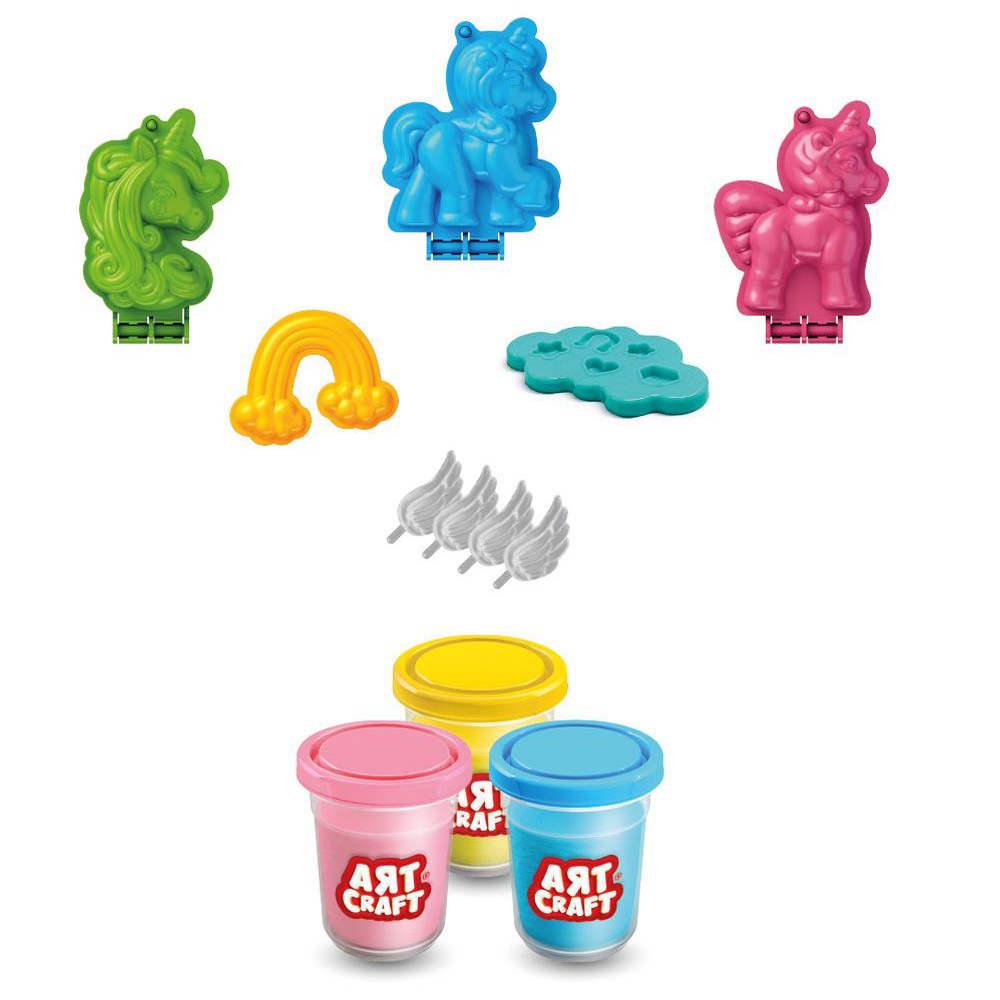 Dede - Art Craft Unicorn Dough Set - 168 gm - 9 Pc Set