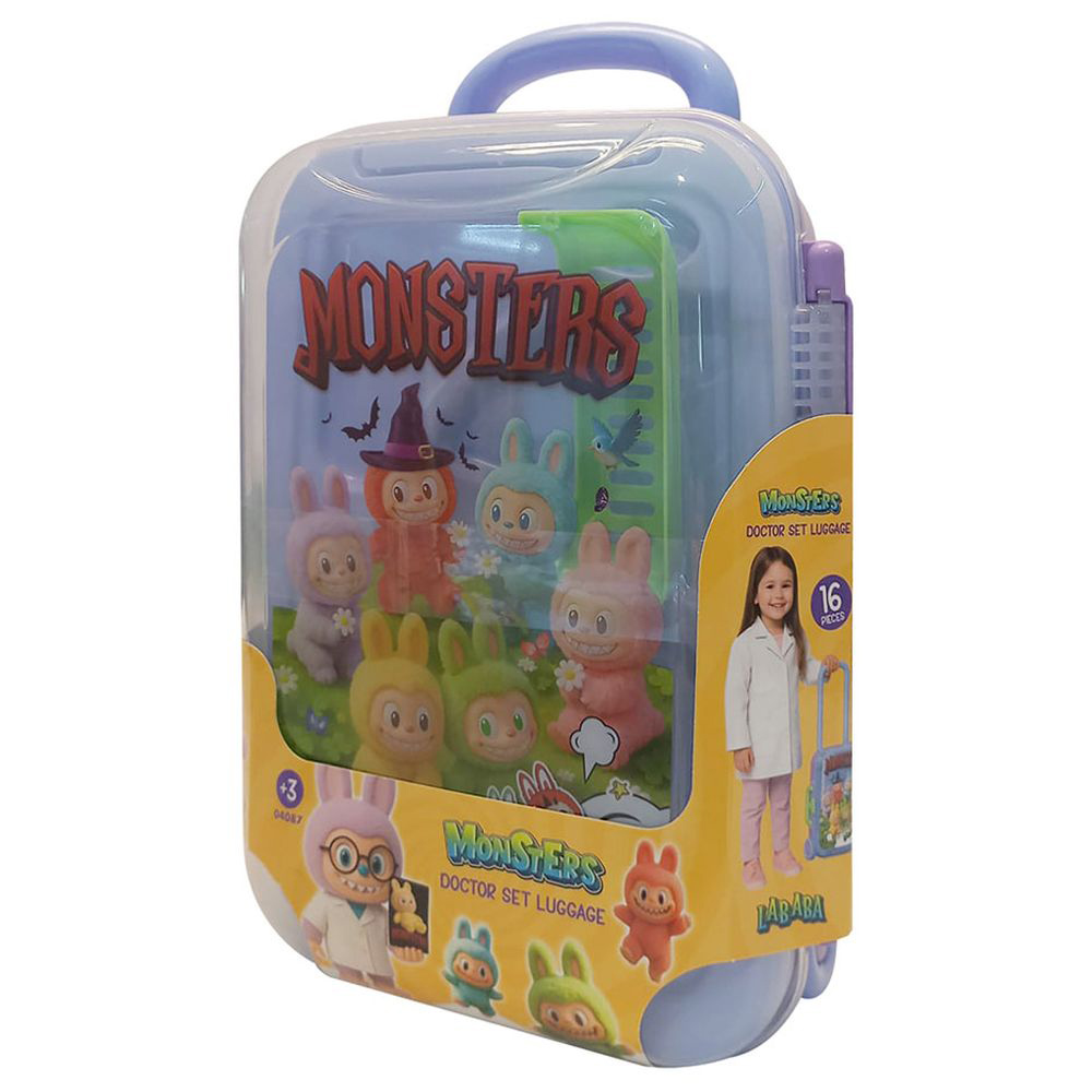 Dede - Monsters Doctor Set Luggage Playset - 16 Pc Set