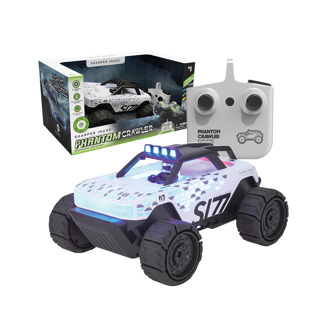 Sharper Image - Phantom Crawler RC Light-Up Truck Action Toy - White