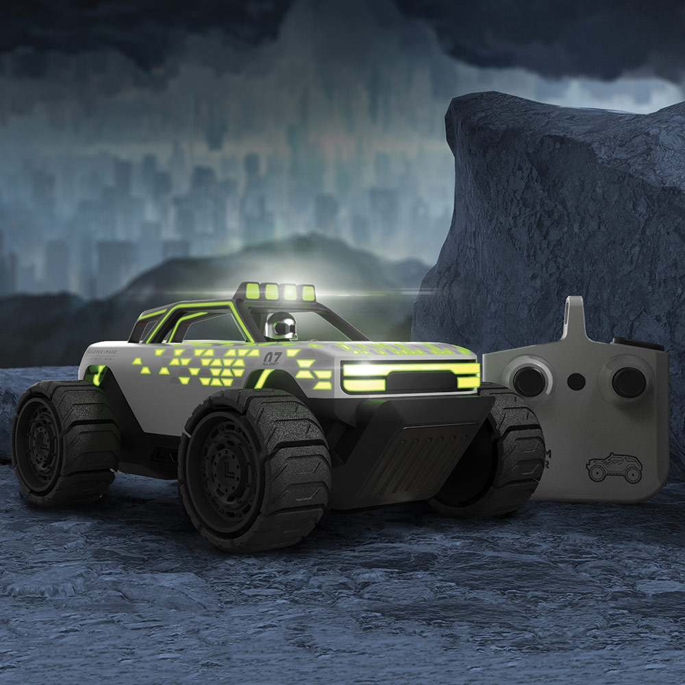 Sharper Image - Phantom Crawler RC Light-Up Truck Action Toy - White