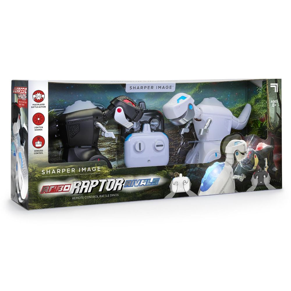 Sharper Image - Robo Raptor Rivals Remote Control Battle Dinos - Grey/White
