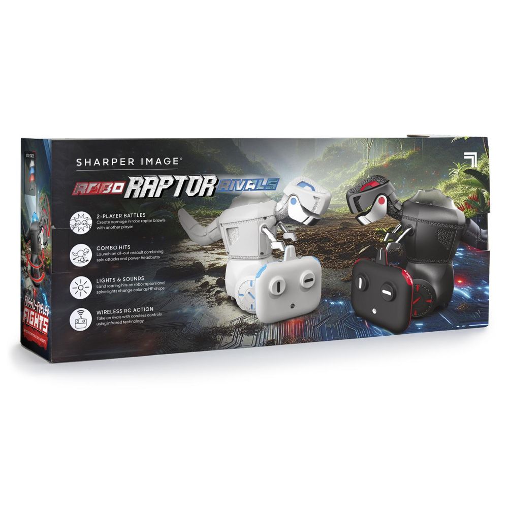 Sharper Image - Robo Raptor Rivals Remote Control Battle Dinos - Grey/White