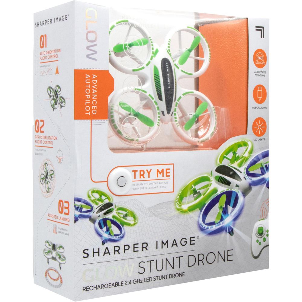 Sharper Image - Remote Control Quadcopter Plane Stunt Drone - 2.4 Ghz