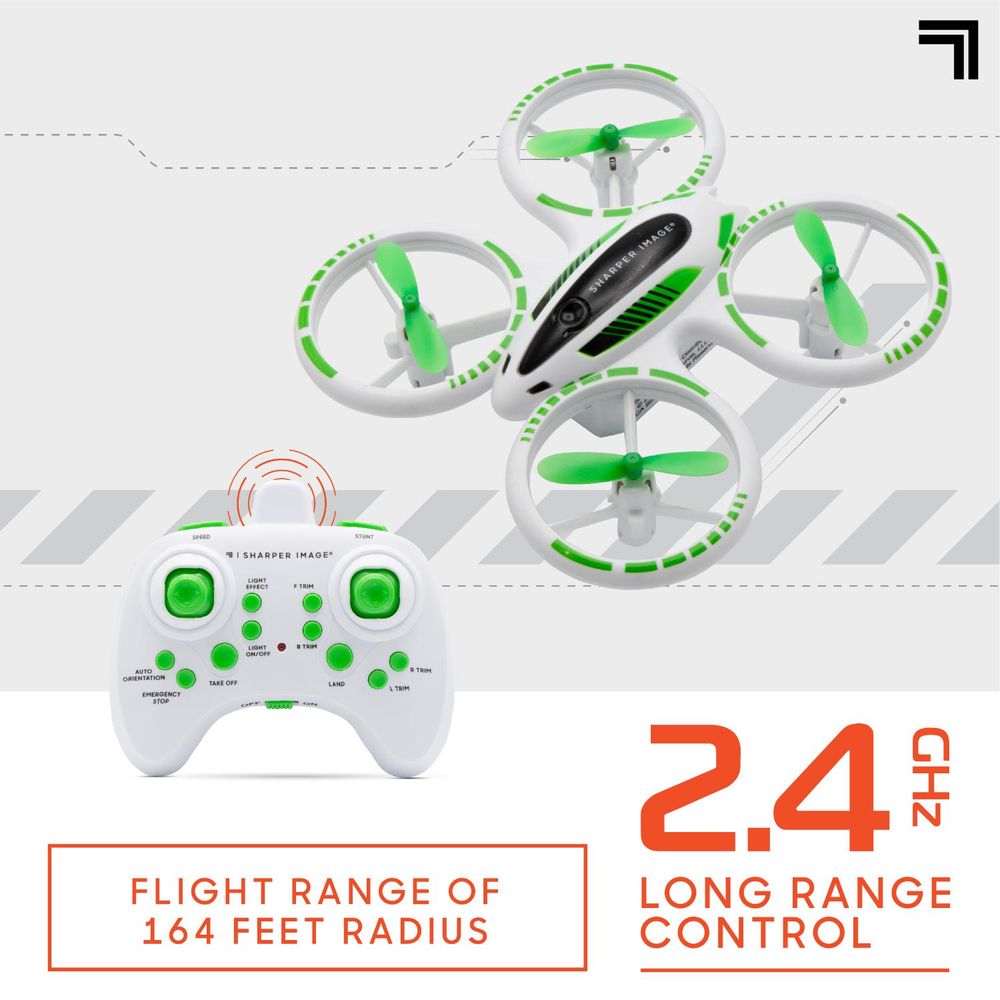 Sharper Image - Remote Control Quadcopter Plane Stunt Drone - 2.4 Ghz