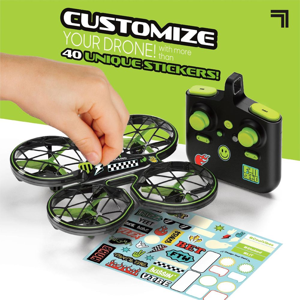Sharper Image - Gamma Remote Control Caged Drone - 6.9-Inch