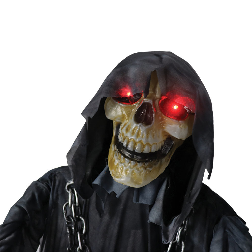 Mad Toys - Halloween Decoration - Animated Standing Reaper With Chain - 7in