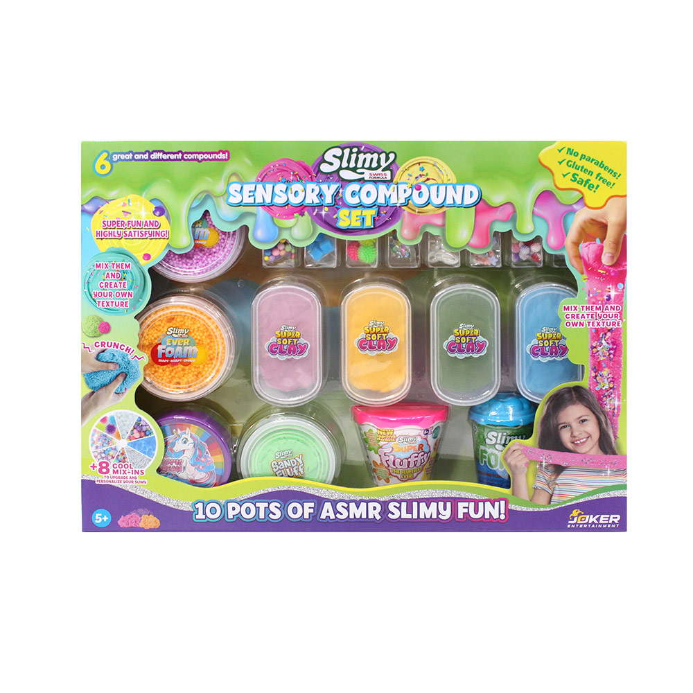 Slimy - Sensory Compound Set With10 Pots Of ASMR Slimy Fun