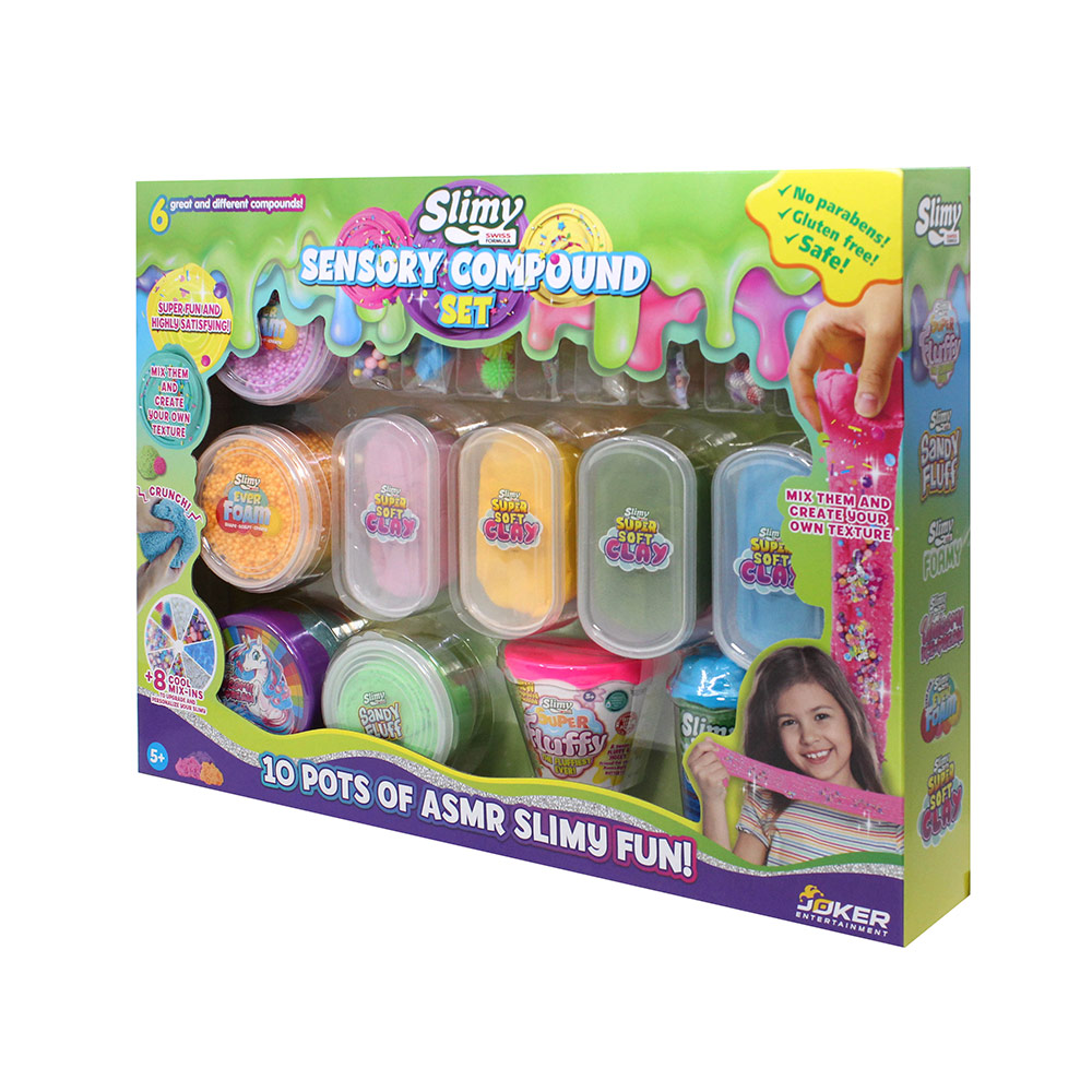 Slimy - Sensory Compound Set With10 Pots Of ASMR Slimy Fun