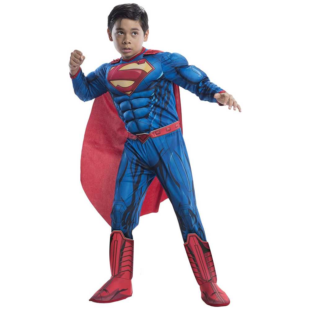 Rubie's - Boy's Official Licensed Deluxe Muscle Chest Superman Costume - Blue