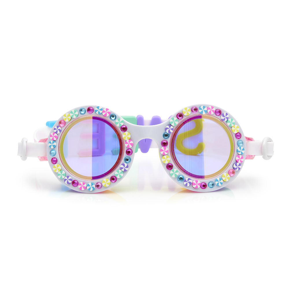 Bling2o - Girl's Bright Strip Rainbow Ribbon Swim Goggles - Multicolor