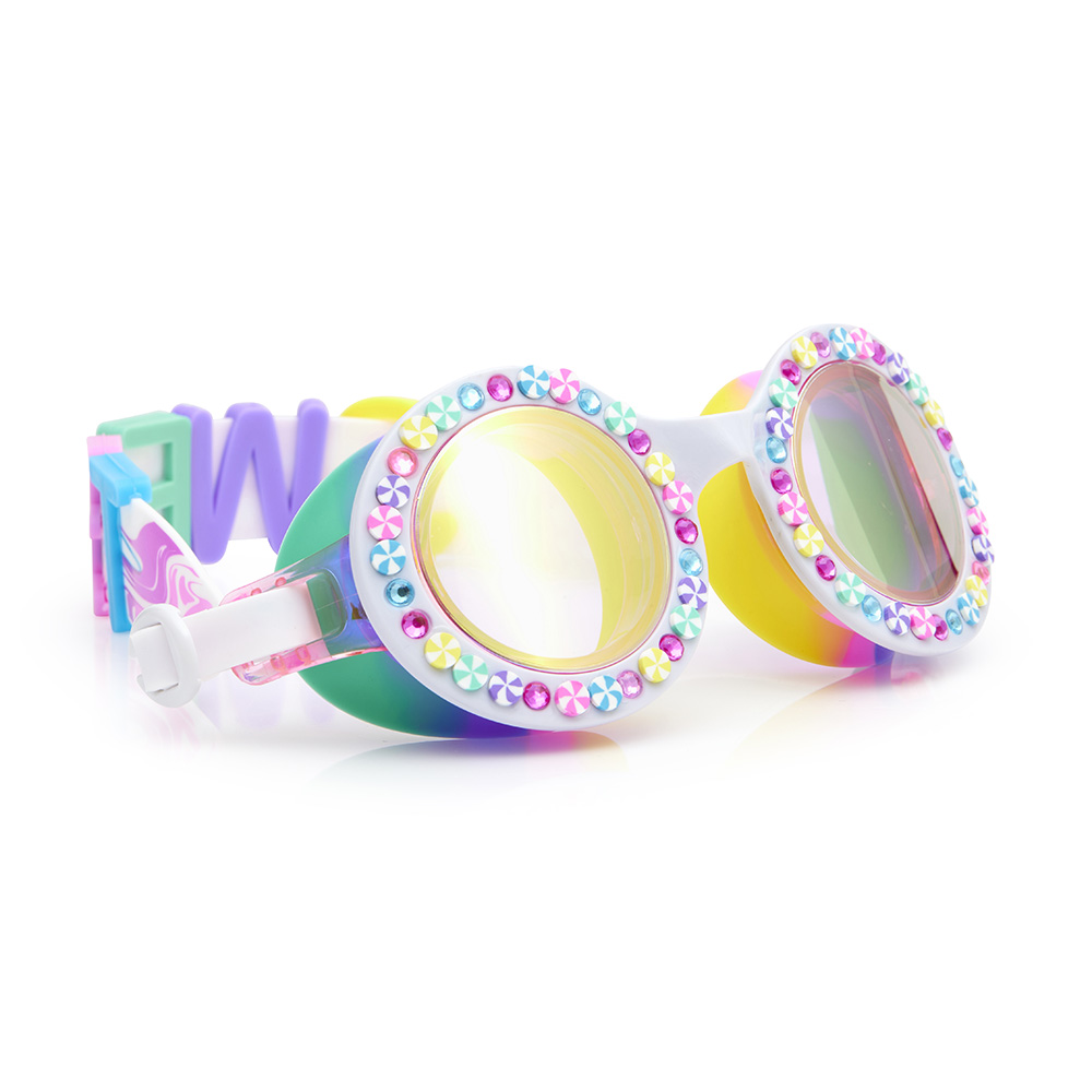 Bling2o - Girl's Bright Strip Rainbow Ribbon Swim Goggles - Multicolor