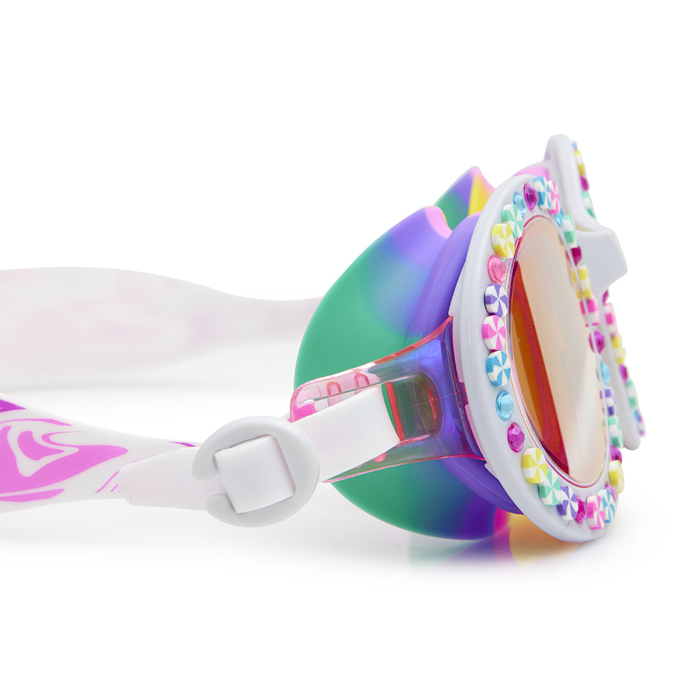 Bling2o - Girl's Bright Strip Rainbow Ribbon Swim Goggles - Multicolor
