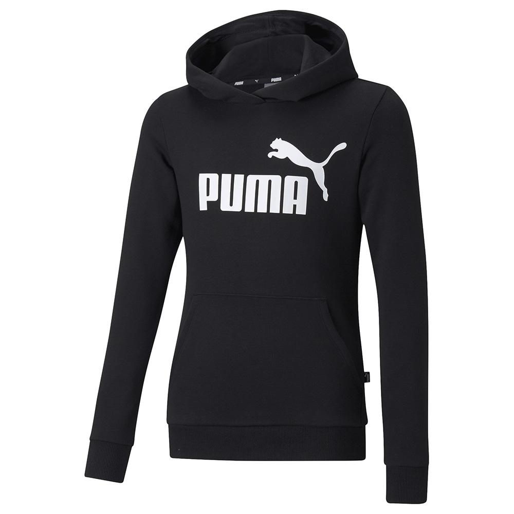 Puma Ess Logo Girls Hooded Sweatshirt - Black