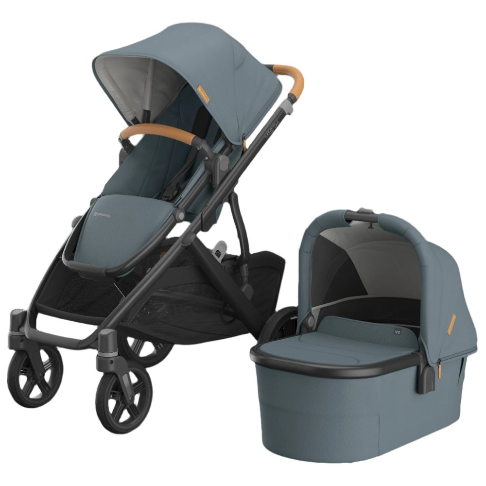 UPPAbaby - Vista V3 Stroller, Single to Double Pushchair - Stone Blue