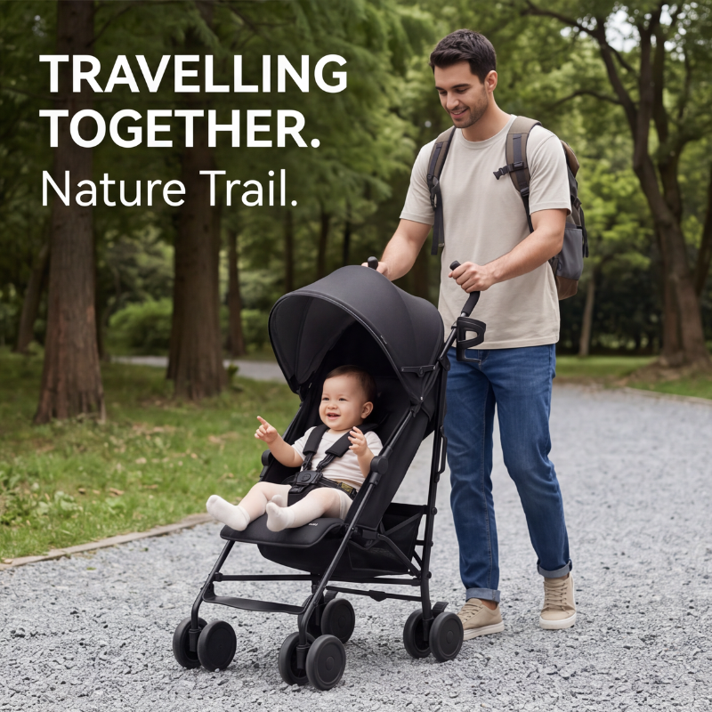 Babycare - Ultra Lightweight Folding Stroller - Black