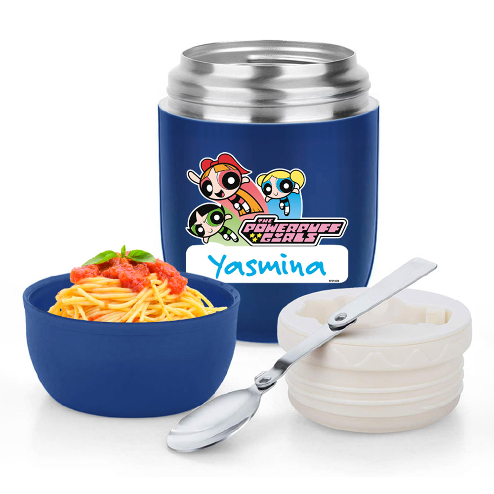 Essmak - Personalized Powerpuff Girls 2 Food Thermos With Spoon - Blue - 475ml