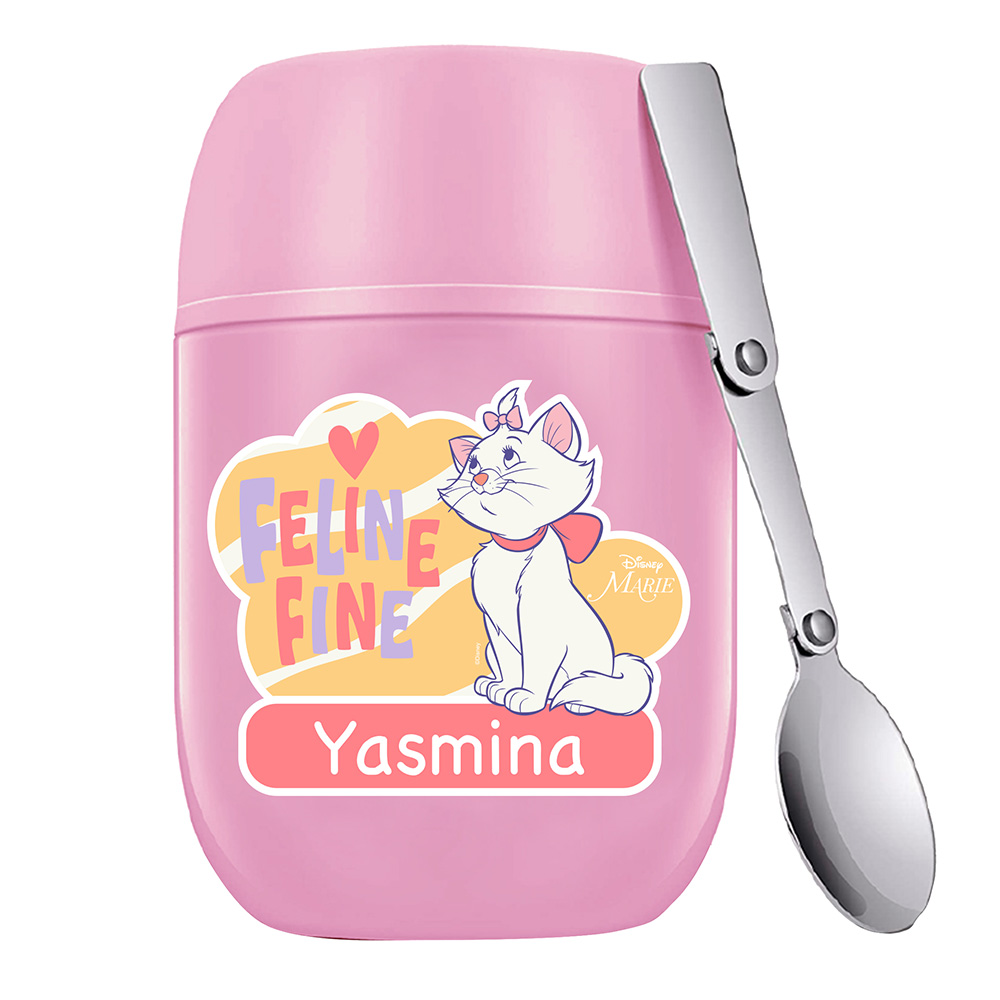 Essmak - Personalized Disney Mary Food Thermos With Spoon - Pink - 475ml