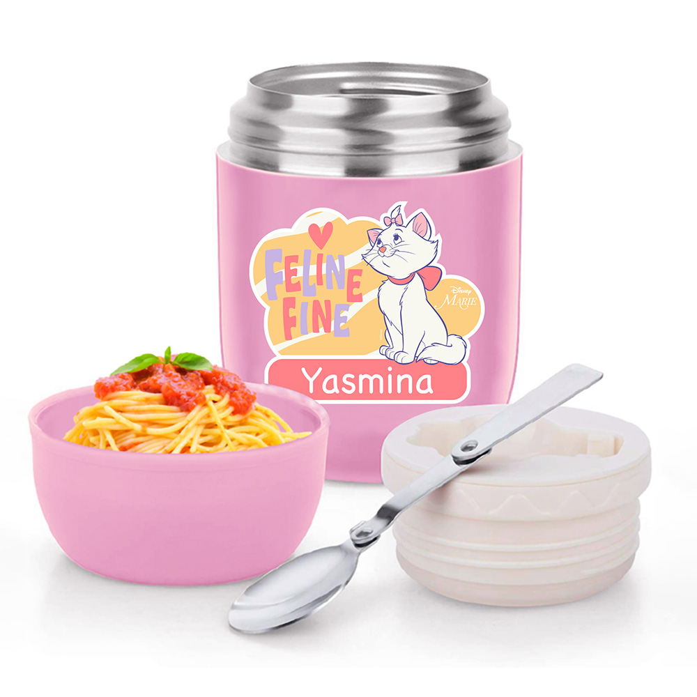 Essmak - Personalized Disney Mary Food Thermos With Spoon - Pink - 475ml