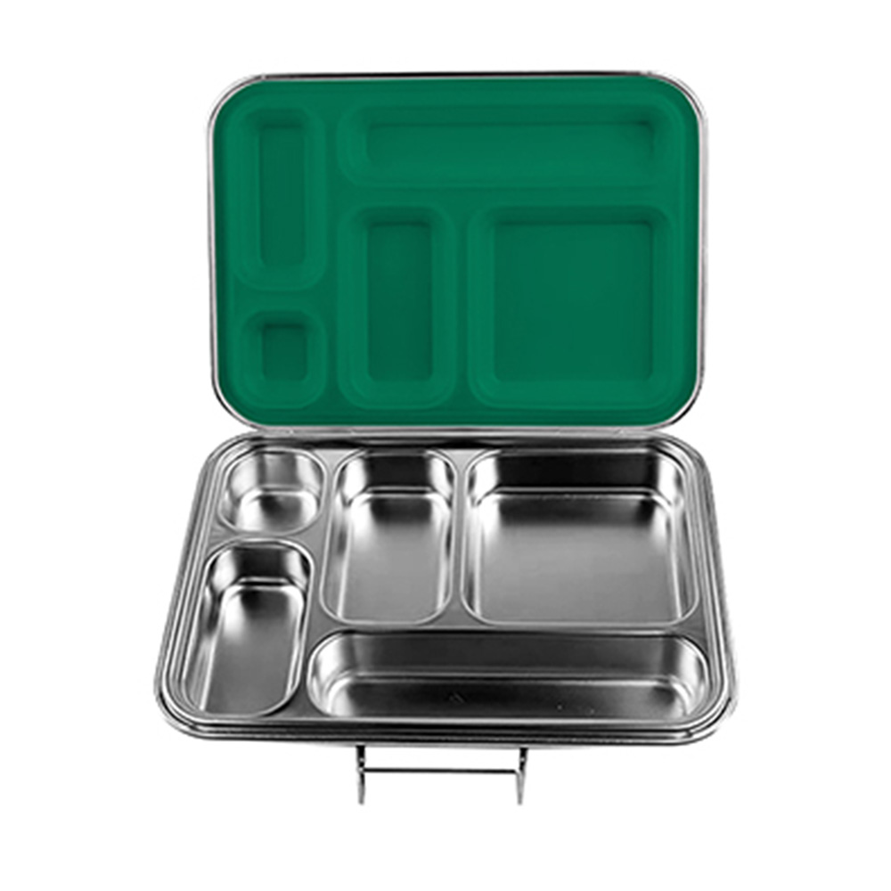 Bonjour - 5 Compartments Staineless Steel Lunch Box - Green