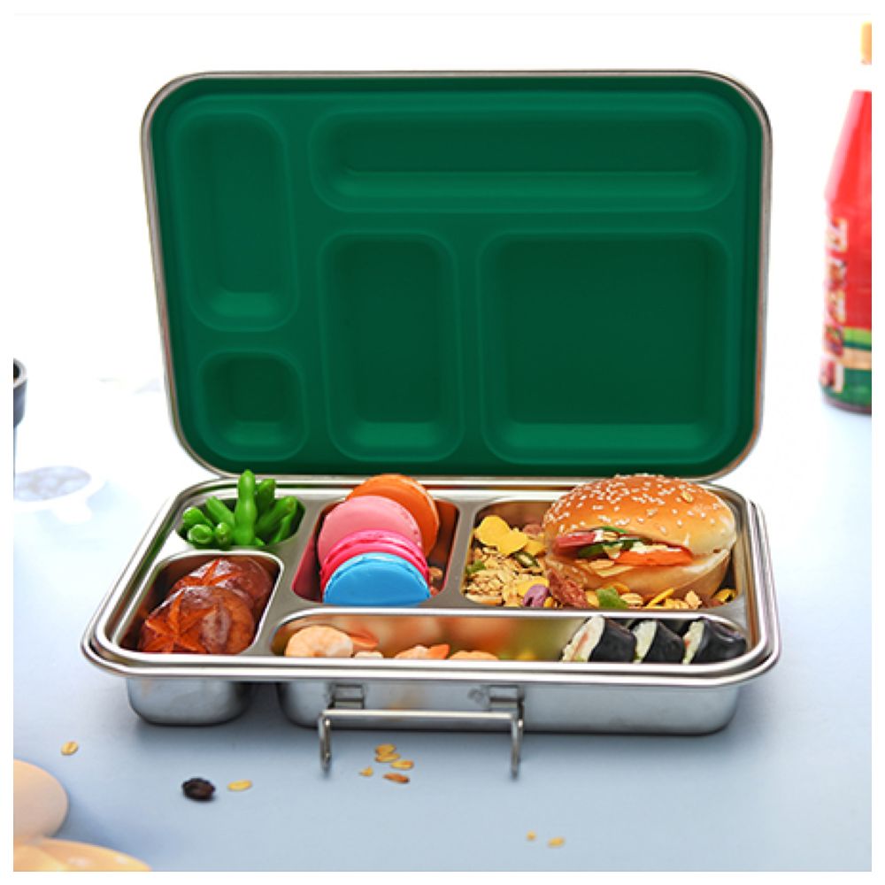 Bonjour - 5 Compartments Staineless Steel Lunch Box - Green