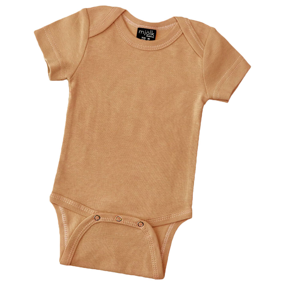 Mjolk Short Sleeves Bodysuit - Camel