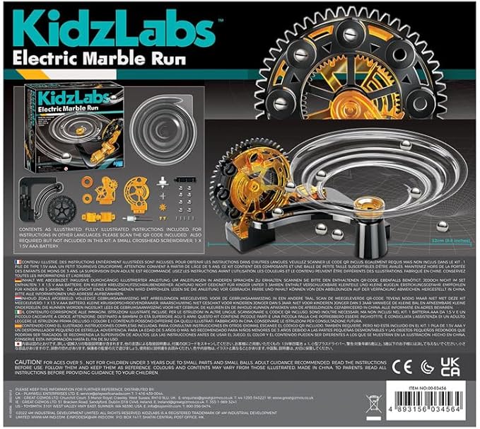 4M - KidzLabs Electric Marble Run Kit - Multicolor