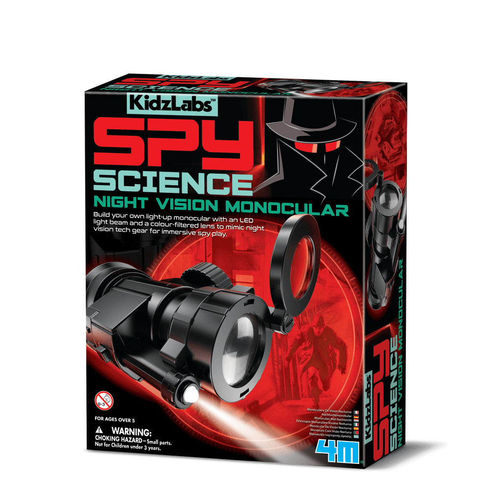 4M - KidzLabs Spy Science Night Vision Monocular Kit - Black