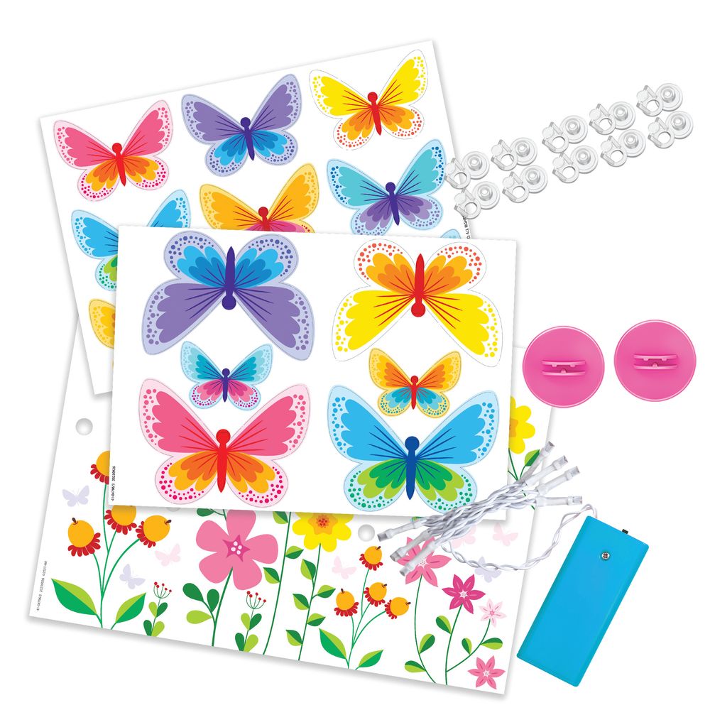 4M - KidzMaker 3D Glow Butterfly Canvas Craft Kit - Multicolor