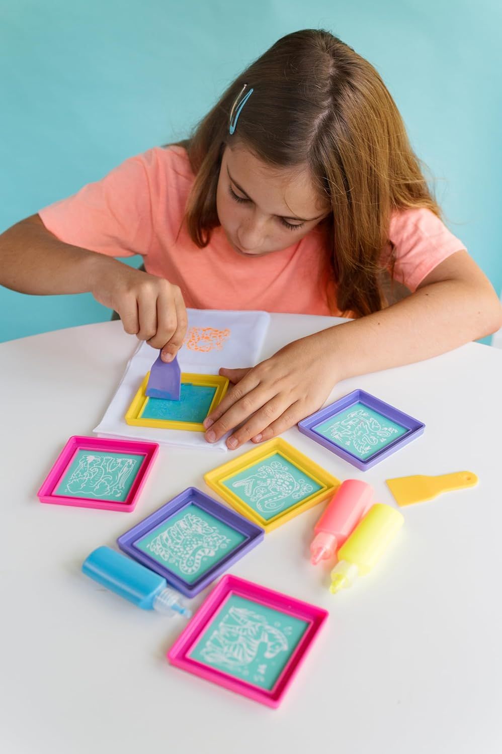 4M - KidzMaker Easy-To-Do Screen Printing Craft Kit - Safari Animals