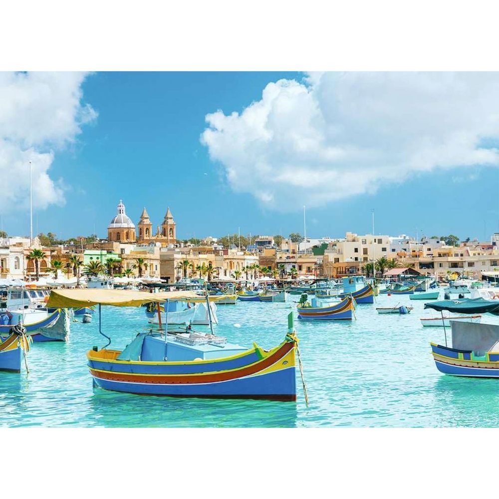 Ravensburger Mediterranean Malta Jigsaw Puzzle - Picturesque Maltese Harbour & Historic Townscape - 1000 Pcs