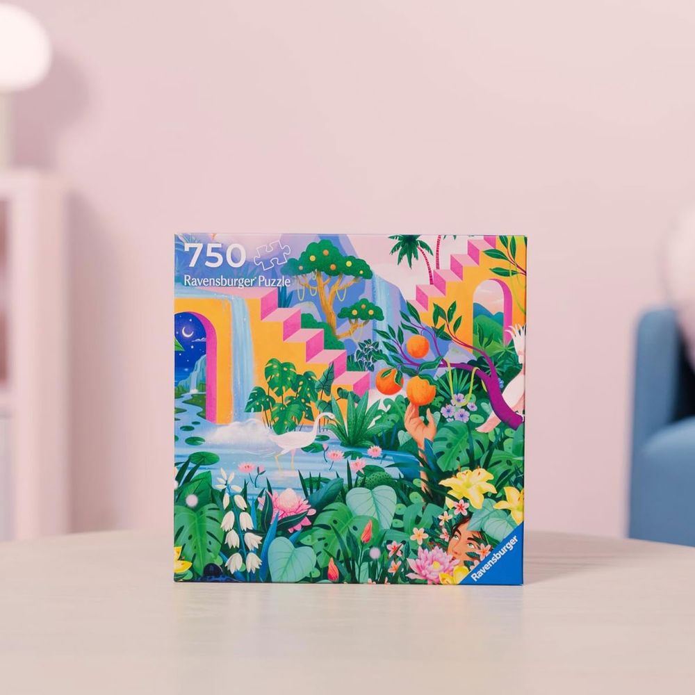 Ravensburger Art & Soul Amazing Nature Jigsaw Puzzle - Tropical Waterfall & Wildlife - 750 Pcs