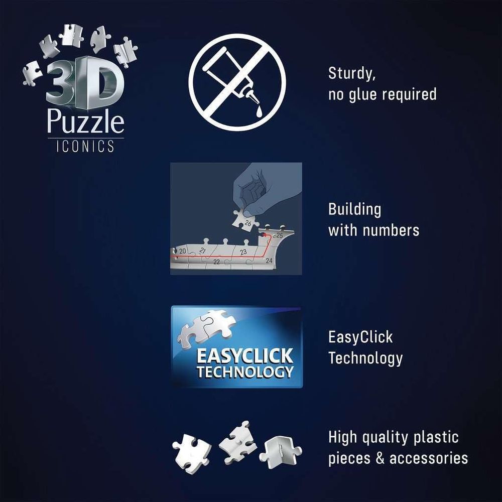 Ravensburger Iconics Buckingham Palace Light 3D Puzzle - 260 Pcs