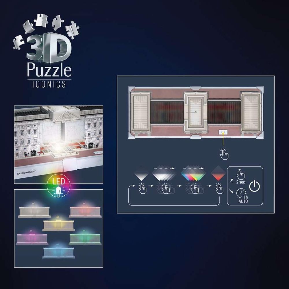 Ravensburger Iconics Buckingham Palace Light 3D Puzzle - 260 Pcs