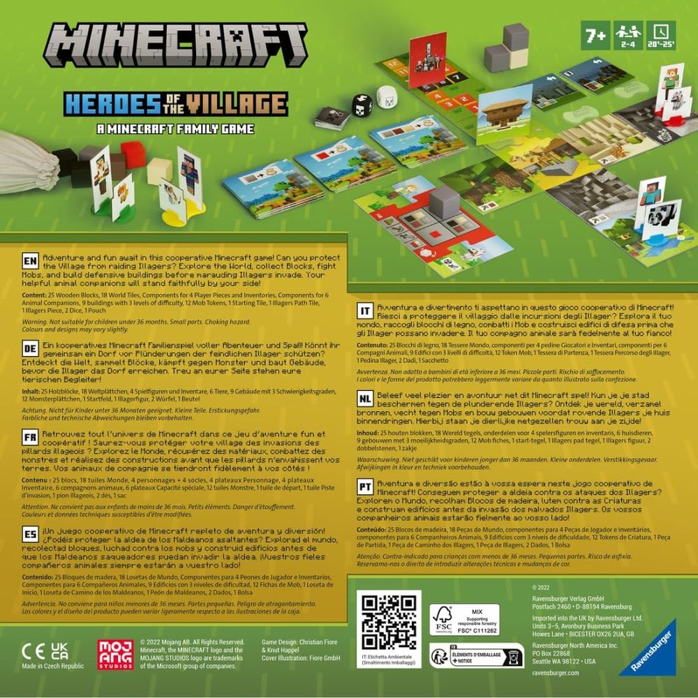 Ravensburger Minecraft Heroes Of The Village Cooperative Board Game