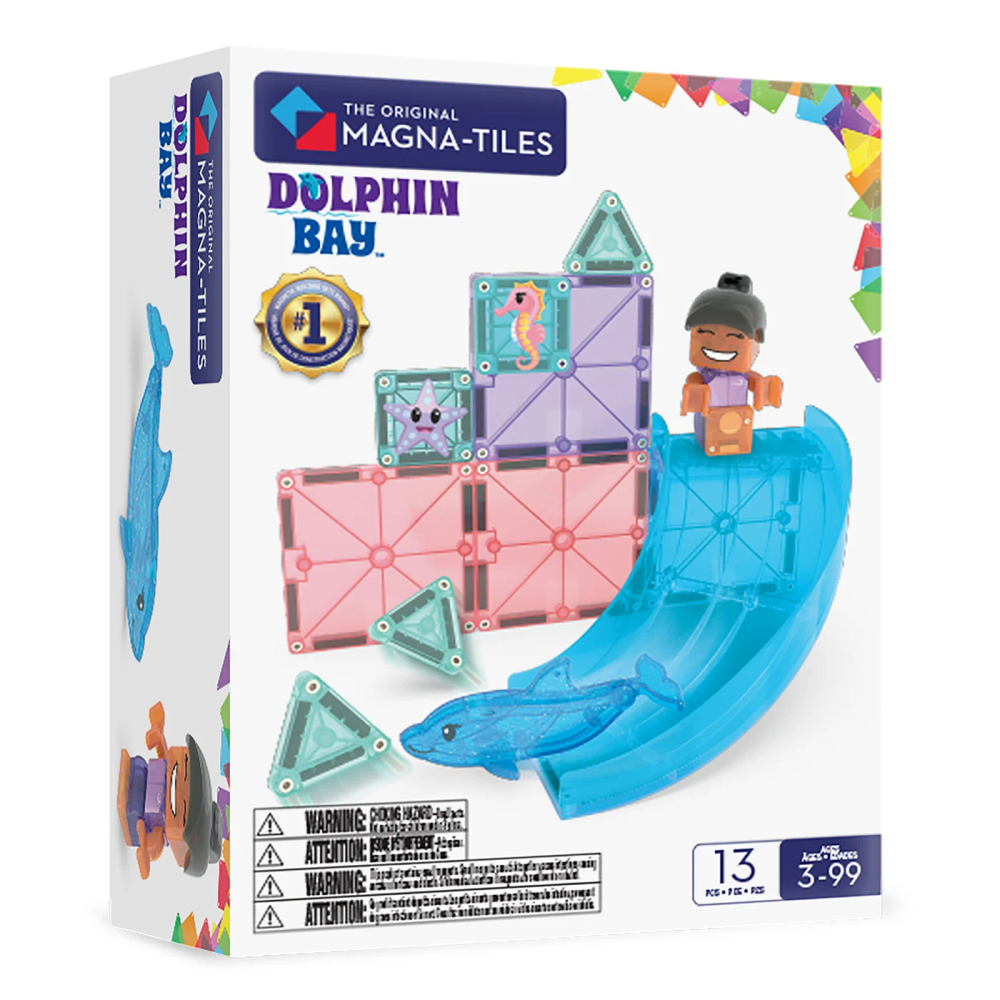 Magna-Tiles - Dolphin Bay Magnetic Building Set - 13 Pc Set