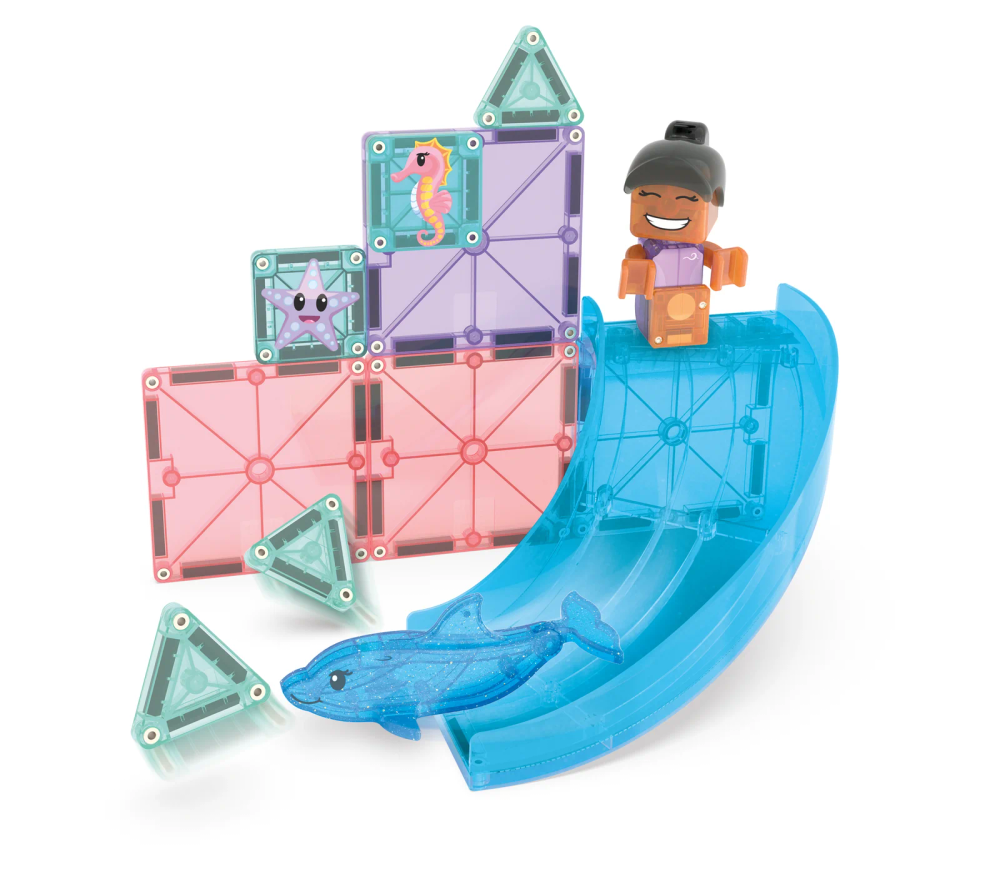 Magna-Tiles - Dolphin Bay Magnetic Building Set - 13 Pc Set