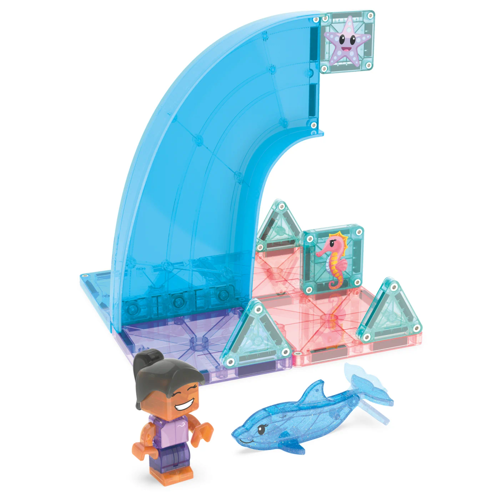 Magna-Tiles - Dolphin Bay Magnetic Building Set - 13 Pc Set