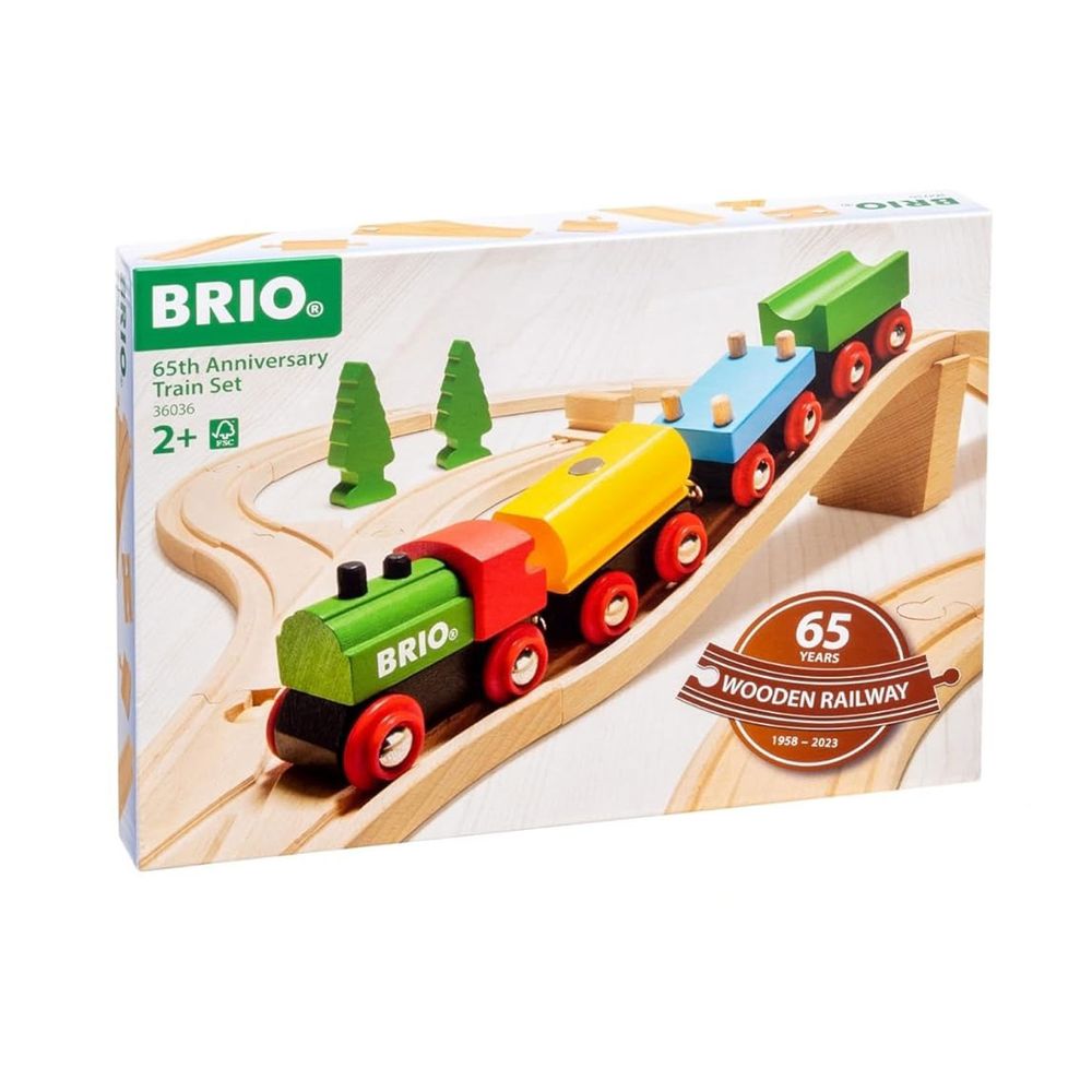 Brio - Classic 65th Anniversary Wooden Train Set - Multicolor - 32 Pcs