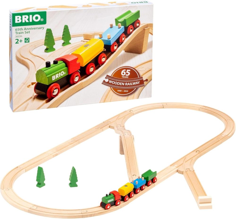 Brio - Classic 65th Anniversary Wooden Train Set - Multicolor - 32 Pcs