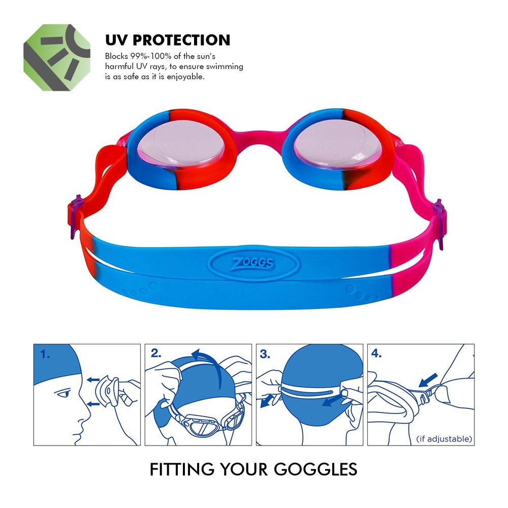 Zoggs - Bondi Junior Tinted Swimming Goggles - Pink/Orange/Blue