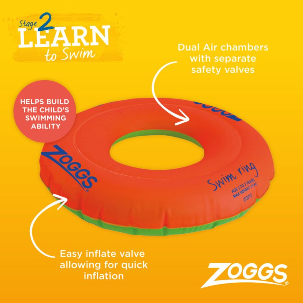 Zoggs Kids Inflatable Swim Ring - Orange
