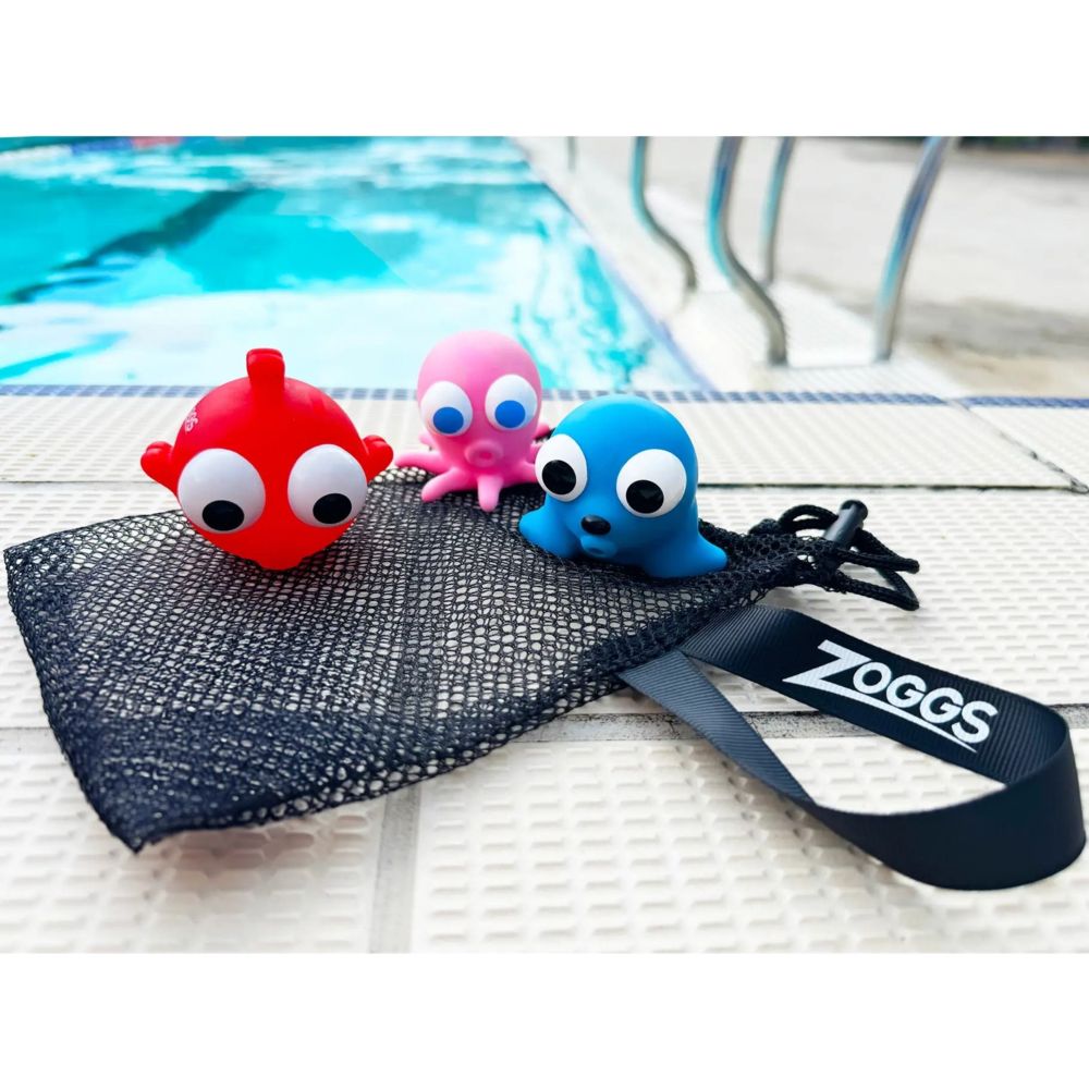 Zoggs Float Friends Water Toys With Wrist Net Bag - 3 Pc Set