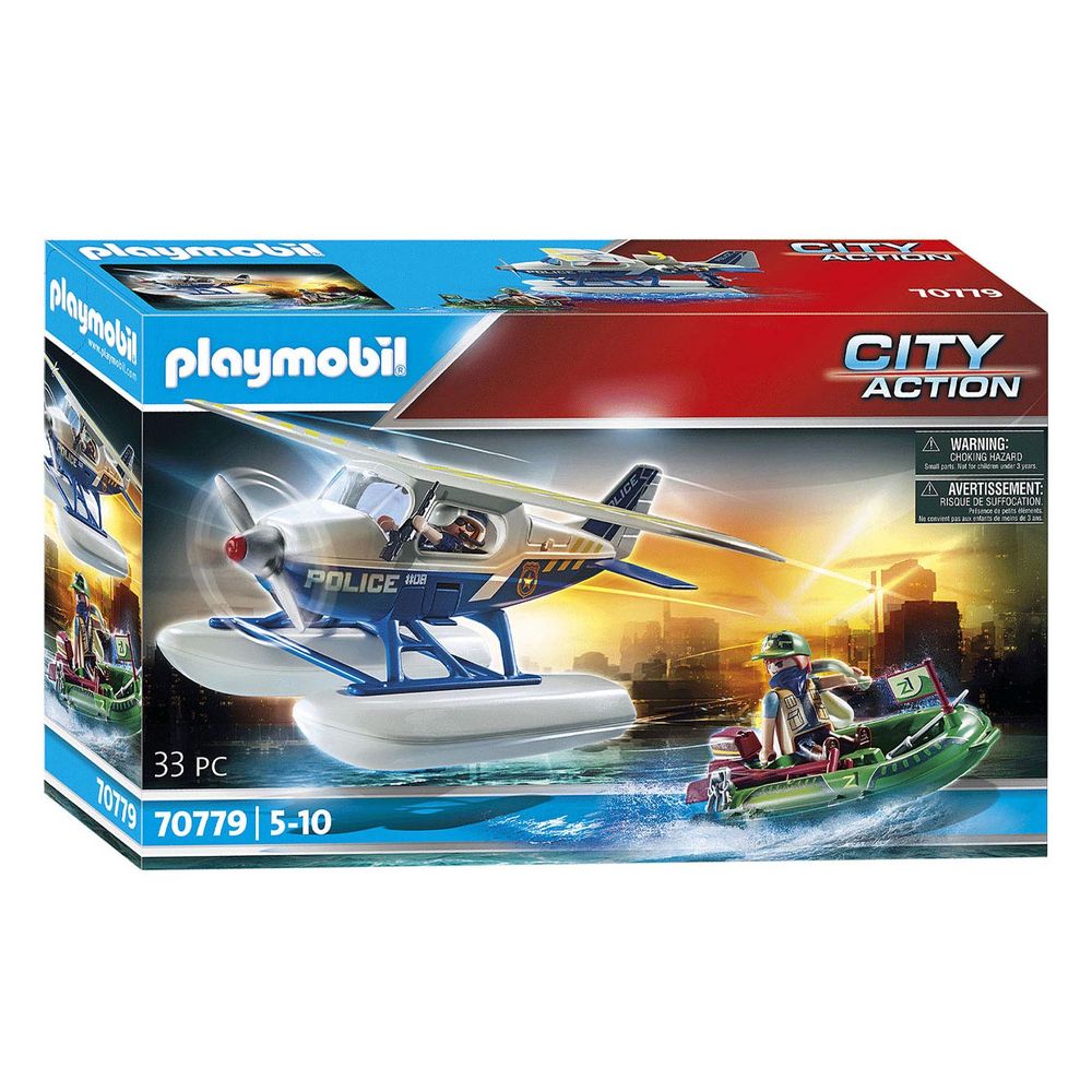 Playmobil - Police Seaplane Playset - 33 Pcs